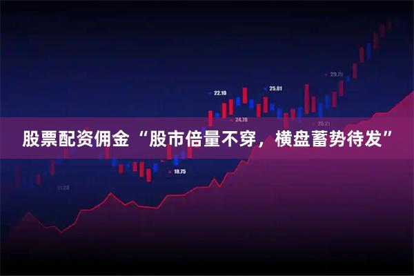 股票配资佣金 “股市倍量不穿，横盘蓄势待发”